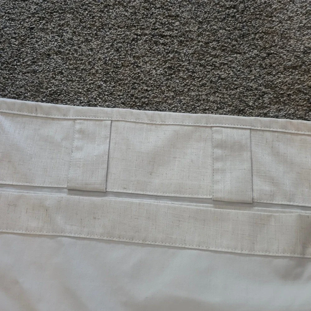 Set of 2 Oatmeal Beige Linen Blend Back Tab Lined Curtain Panels 52x88